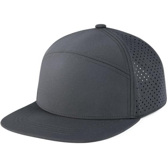 Mens Flat Brim Snapback Hat Adjustable Breathable Performance Baseball Cap - Picture 2 of 7